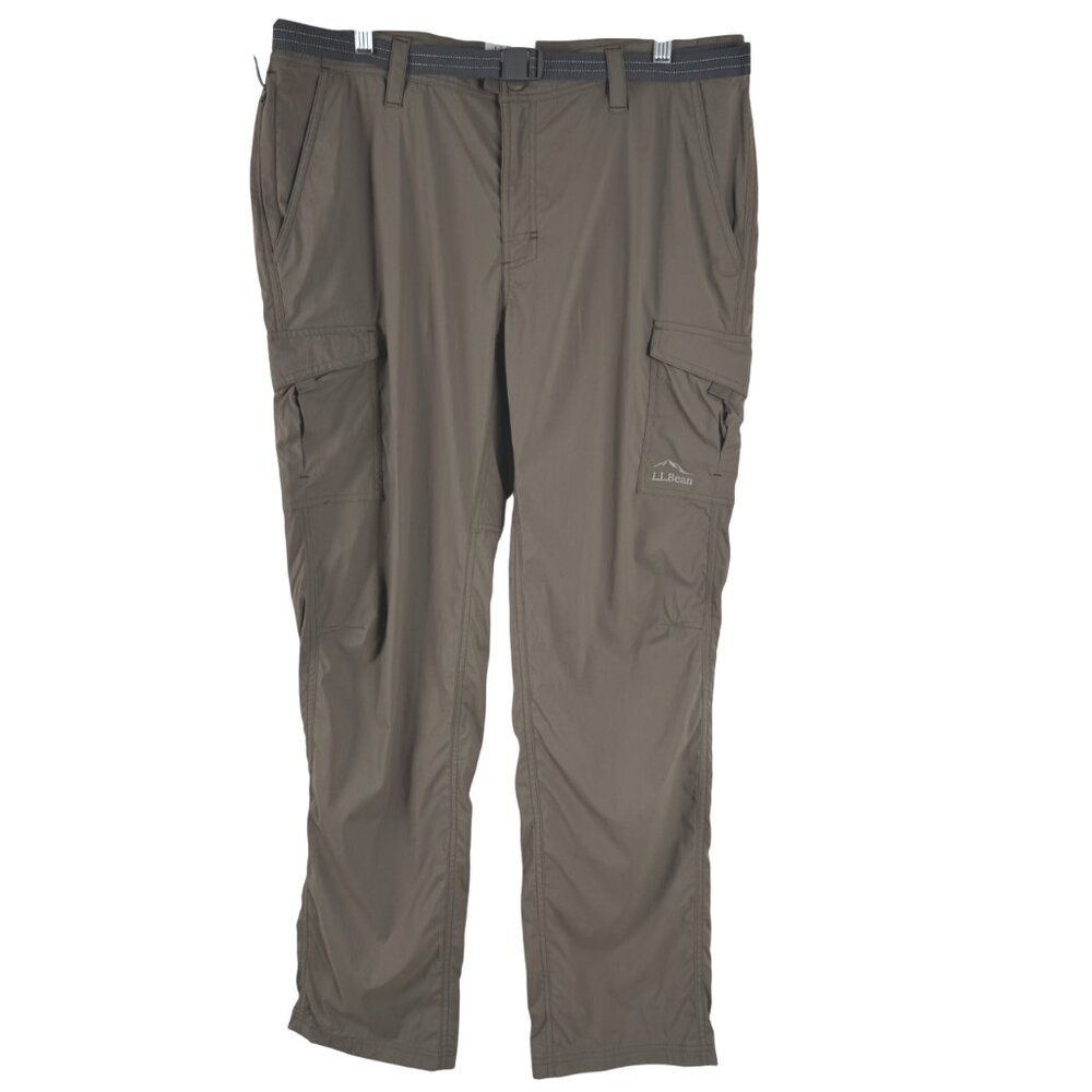 L.L. Bean Tropicwear Cargo Pants Mens Large Olive Stretch Outdoor Hiking PT-2648